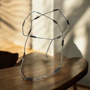 Silver Long Chain Necklace